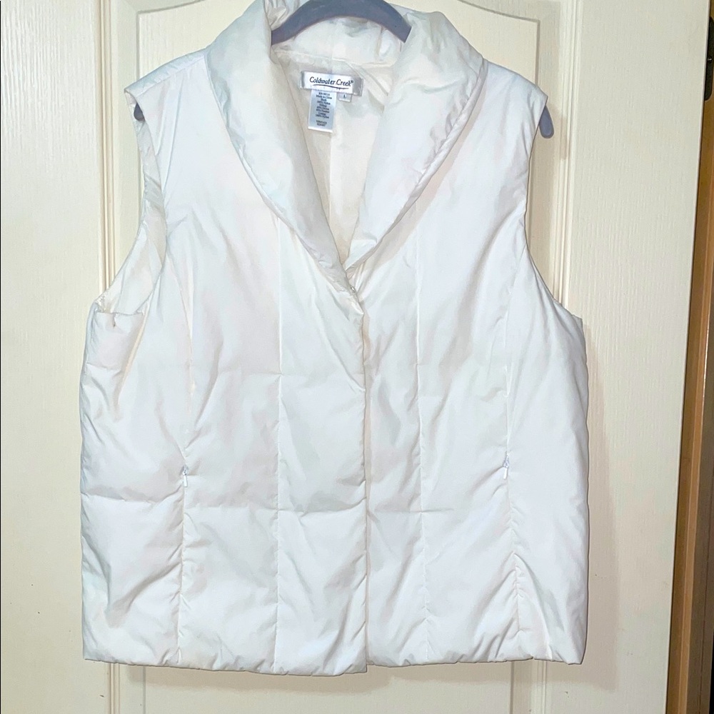 Coldwater Creek white Puffer Vest size L